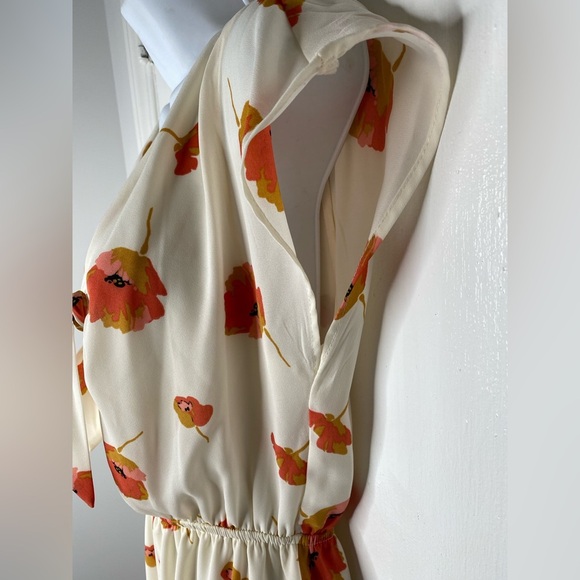 JUNE & HUDSON Floral White and Orange Jumpsuit - Picture 6 of 8